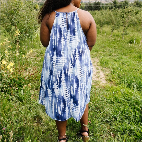 Blue Fern Tie Dye Halter Dress - Picture 7 of 9